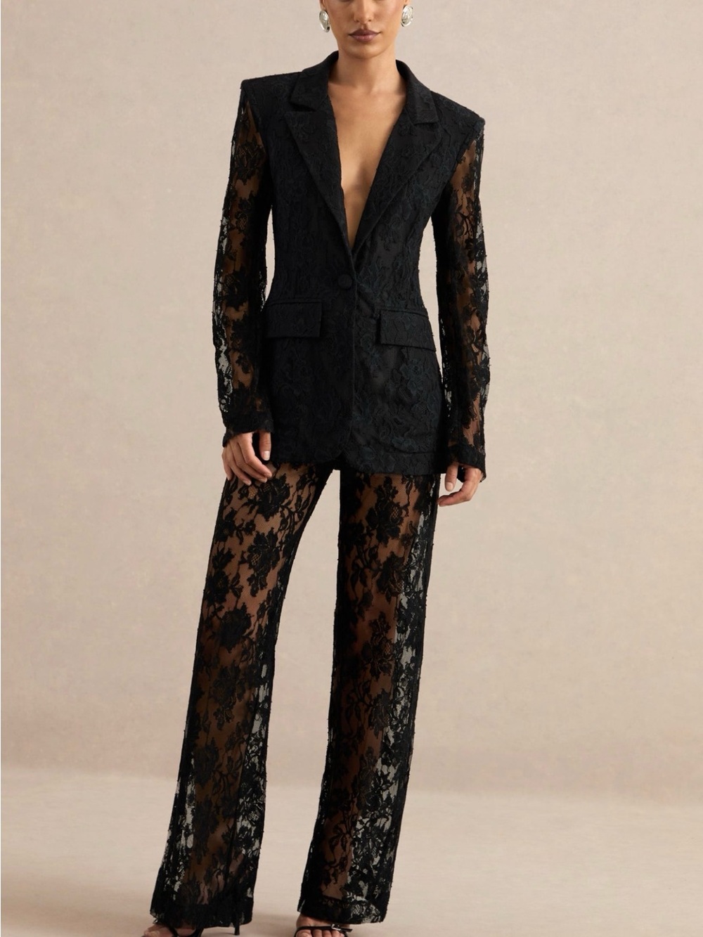 Club L London Lace Blazer & Pants Set